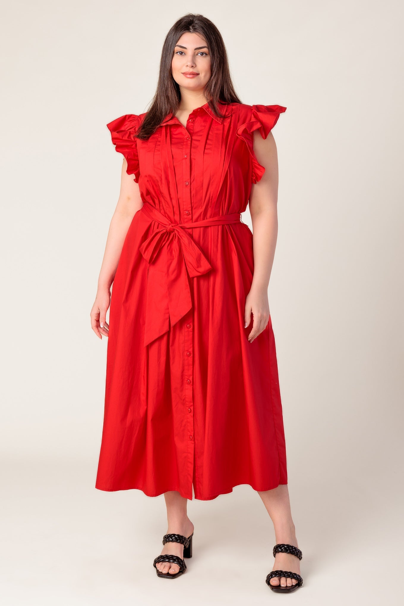 GLIMPSE IN TIME WOVEN MIDI DRESS Flying Tomato